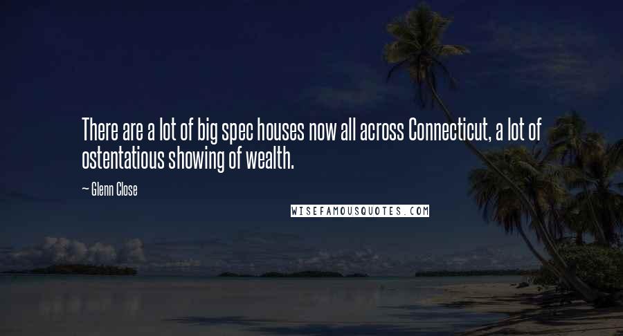 Glenn Close Quotes: There are a lot of big spec houses now all across Connecticut, a lot of ostentatious showing of wealth.