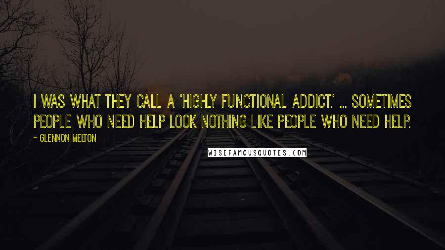 Glennon Melton Quotes: I was what they call a 'highly functional addict.' ... sometimes people who need help look nothing like people who need help.