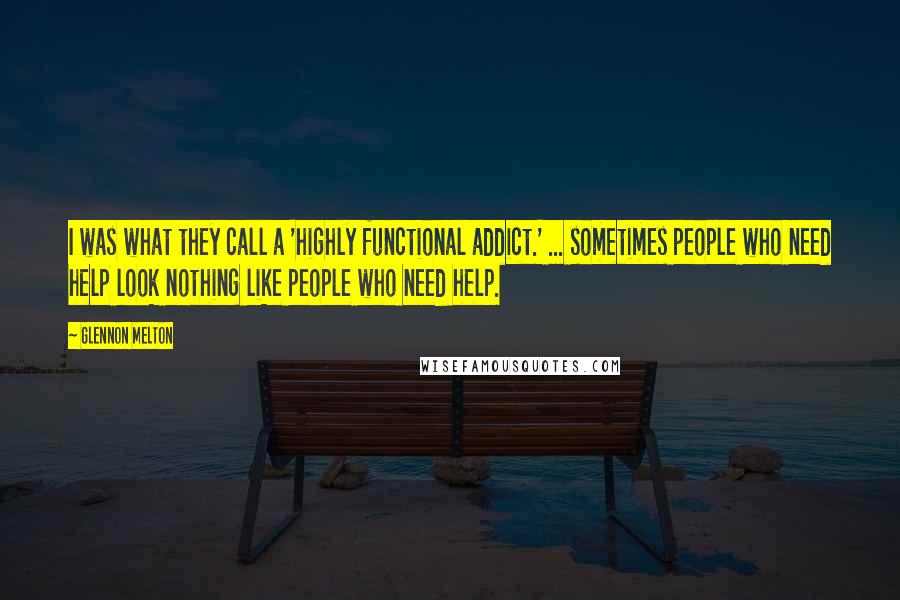 Glennon Melton Quotes: I was what they call a 'highly functional addict.' ... sometimes people who need help look nothing like people who need help.