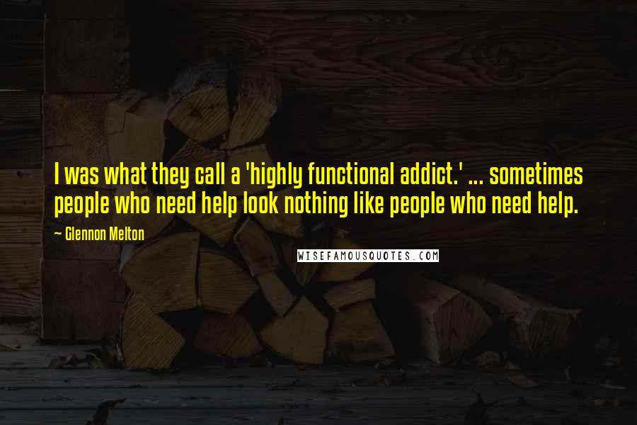 Glennon Melton Quotes: I was what they call a 'highly functional addict.' ... sometimes people who need help look nothing like people who need help.