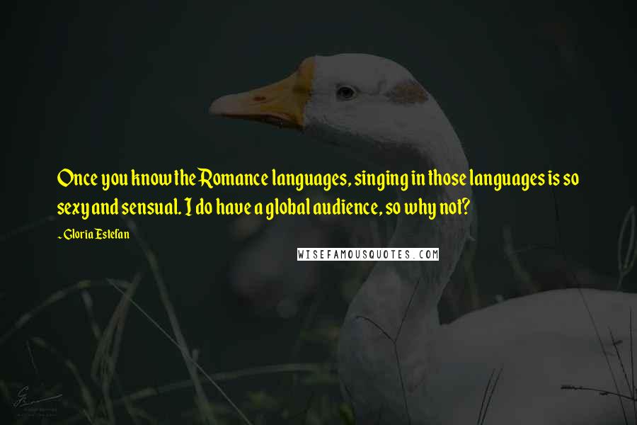 Gloria Estefan Quotes: Once you know the Romance languages, singing in those languages is so sexy and sensual. I do have a global audience, so why not?