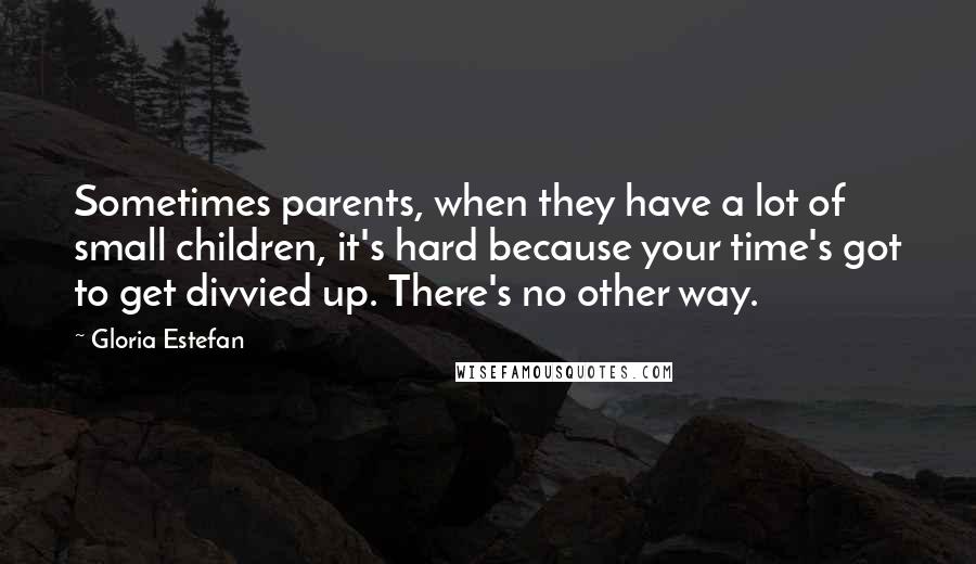 Gloria Estefan Quotes: Sometimes parents, when they have a lot of small children, it's hard because your time's got to get divvied up. There's no other way.