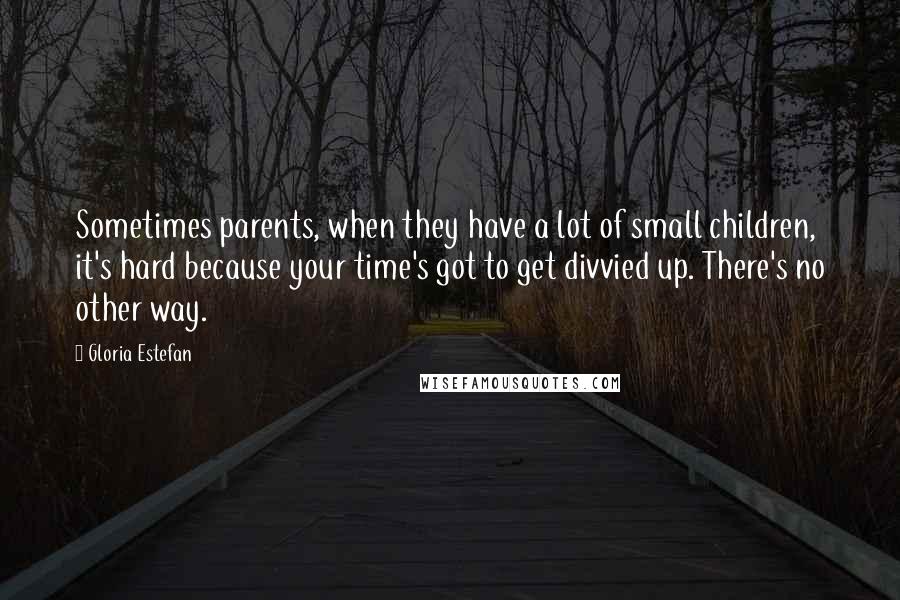 Gloria Estefan Quotes: Sometimes parents, when they have a lot of small children, it's hard because your time's got to get divvied up. There's no other way.