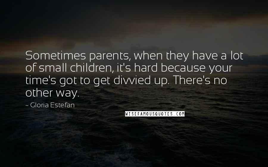 Gloria Estefan Quotes: Sometimes parents, when they have a lot of small children, it's hard because your time's got to get divvied up. There's no other way.