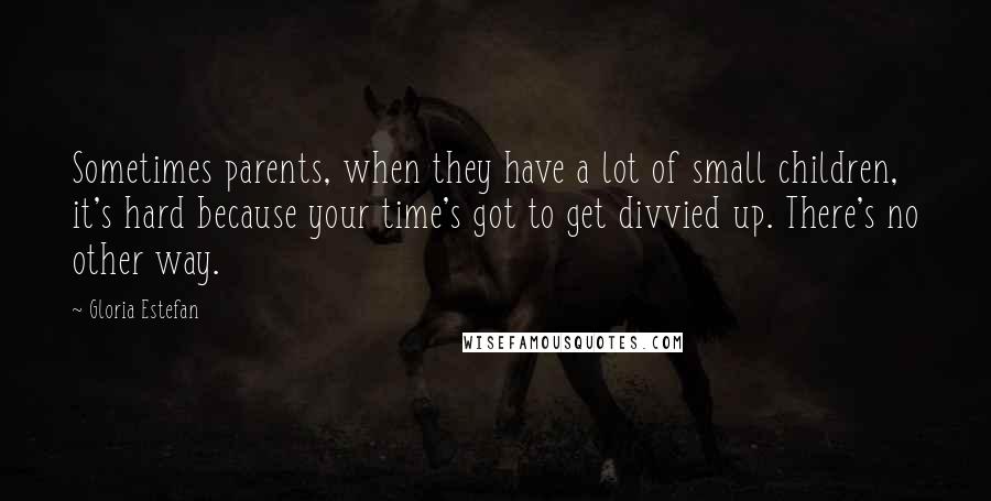 Gloria Estefan Quotes: Sometimes parents, when they have a lot of small children, it's hard because your time's got to get divvied up. There's no other way.