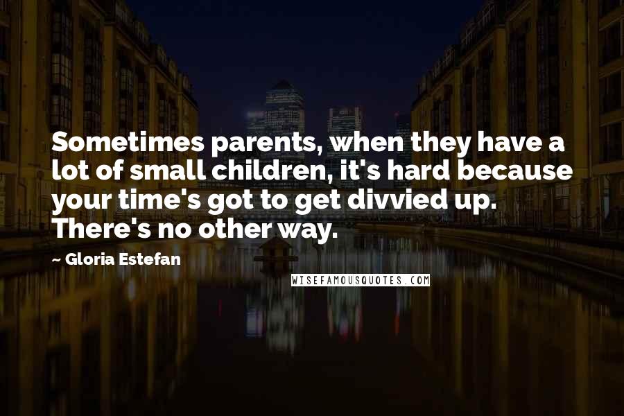 Gloria Estefan Quotes: Sometimes parents, when they have a lot of small children, it's hard because your time's got to get divvied up. There's no other way.