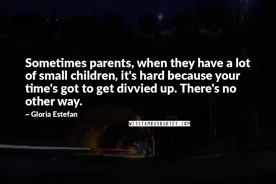 Gloria Estefan Quotes: Sometimes parents, when they have a lot of small children, it's hard because your time's got to get divvied up. There's no other way.