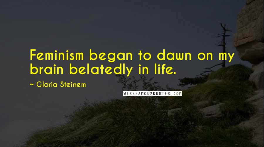 Gloria Steinem Quotes: Feminism began to dawn on my brain belatedly in life.