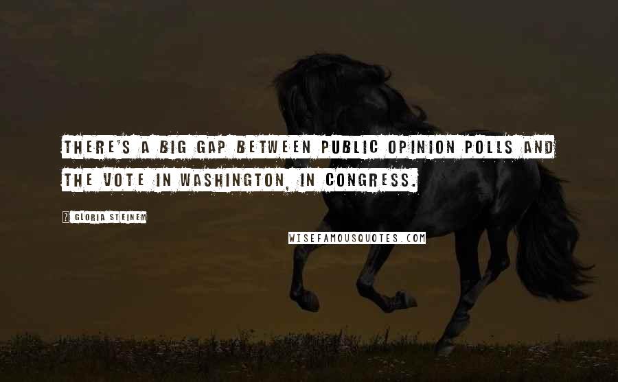 Gloria Steinem Quotes: There's a big gap between public opinion polls and the vote in Washington, in Congress.