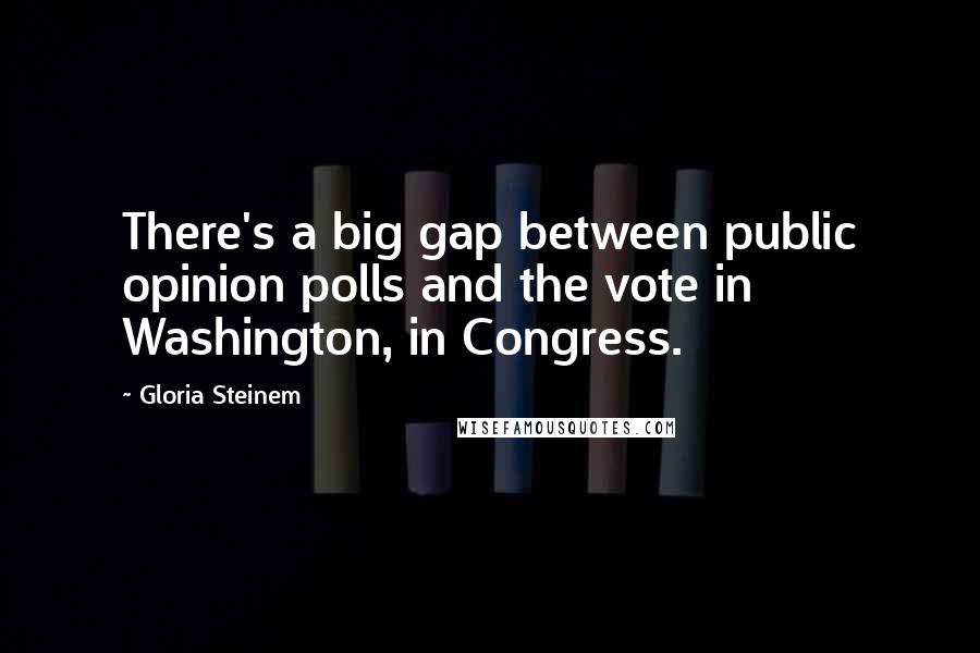 Gloria Steinem Quotes: There's a big gap between public opinion polls and the vote in Washington, in Congress.