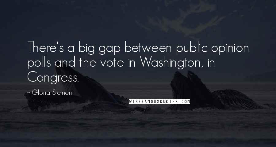 Gloria Steinem Quotes: There's a big gap between public opinion polls and the vote in Washington, in Congress.