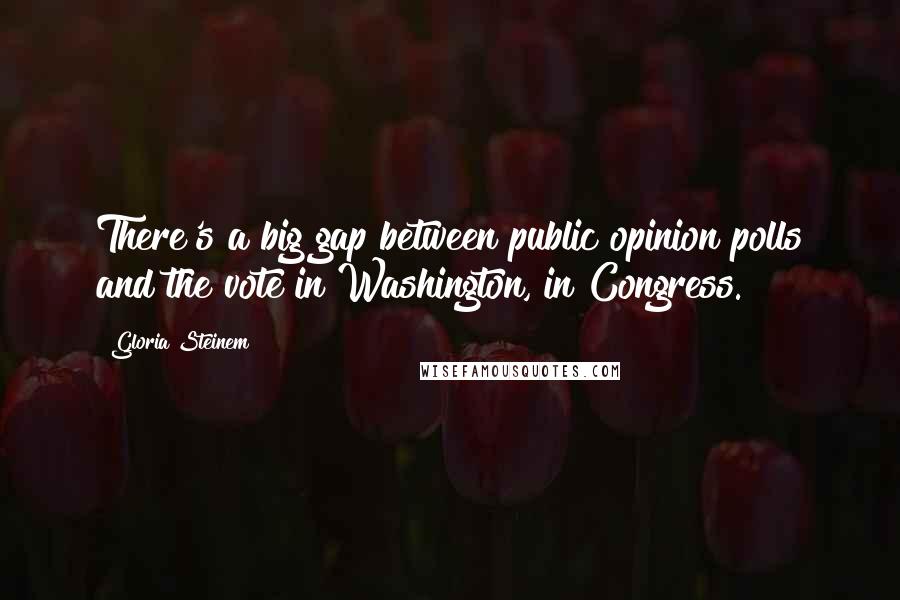 Gloria Steinem Quotes: There's a big gap between public opinion polls and the vote in Washington, in Congress.