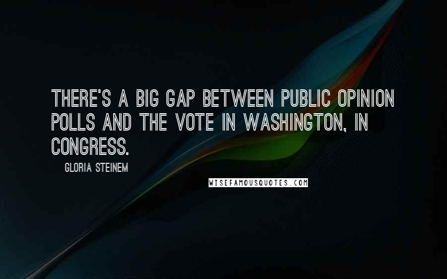 Gloria Steinem Quotes: There's a big gap between public opinion polls and the vote in Washington, in Congress.