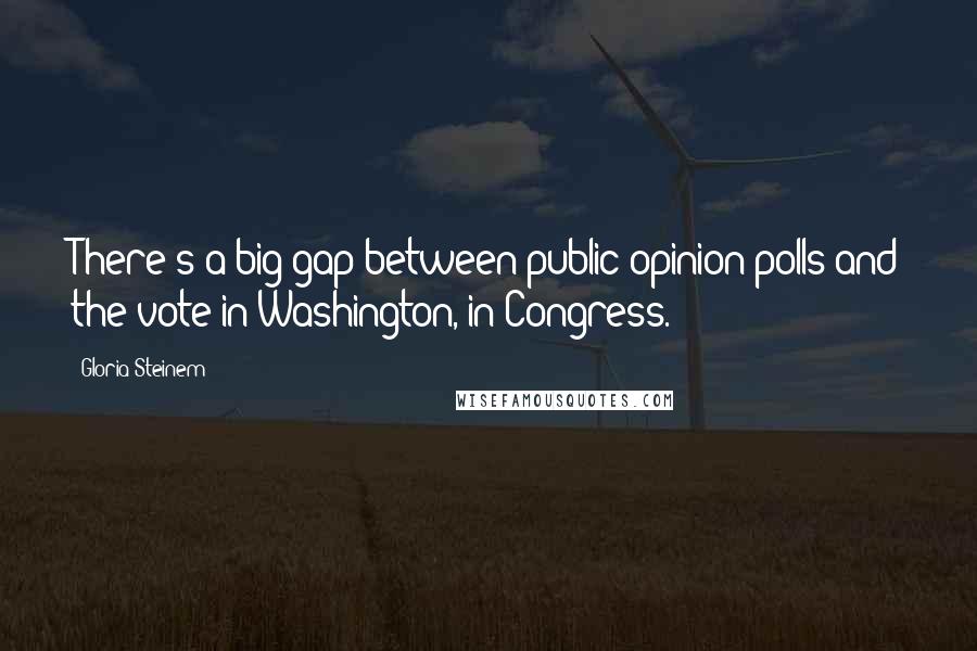 Gloria Steinem Quotes: There's a big gap between public opinion polls and the vote in Washington, in Congress.