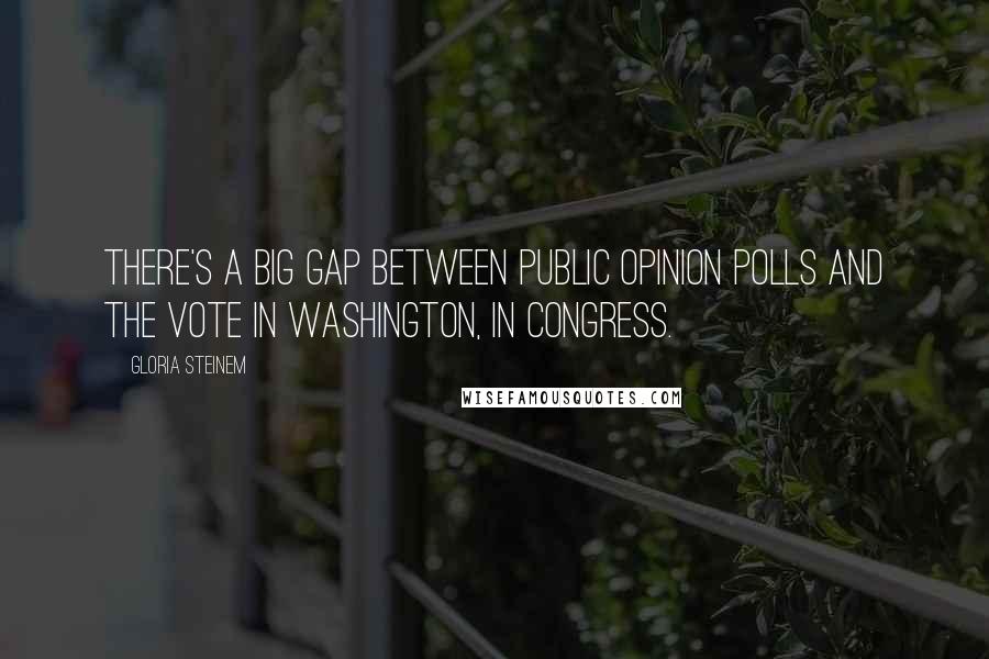 Gloria Steinem Quotes: There's a big gap between public opinion polls and the vote in Washington, in Congress.