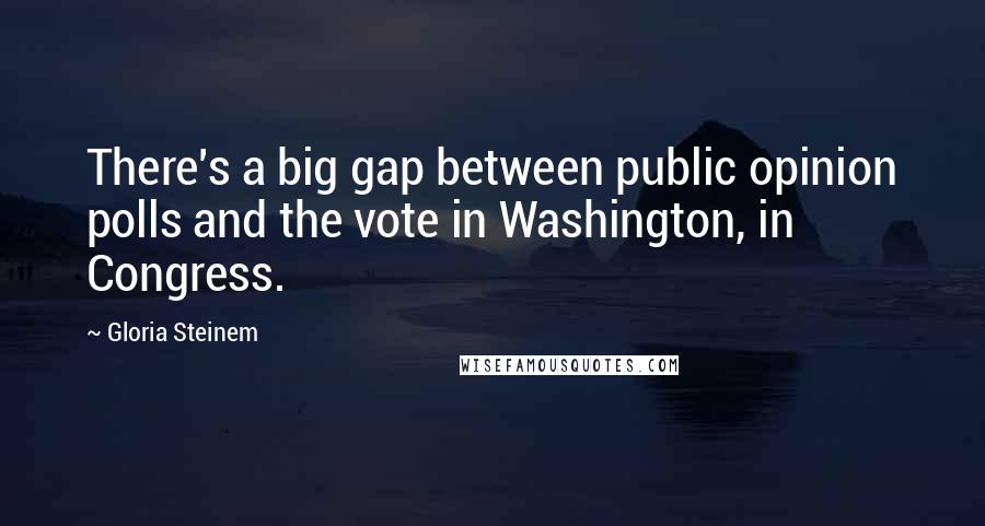 Gloria Steinem Quotes: There's a big gap between public opinion polls and the vote in Washington, in Congress.