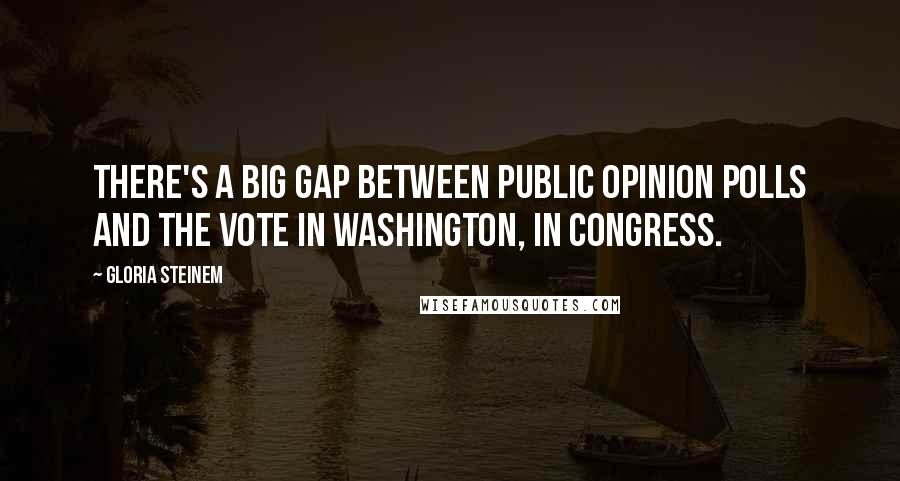 Gloria Steinem Quotes: There's a big gap between public opinion polls and the vote in Washington, in Congress.