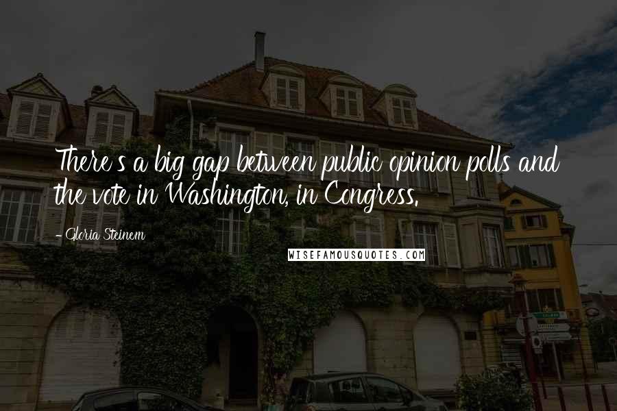 Gloria Steinem Quotes: There's a big gap between public opinion polls and the vote in Washington, in Congress.