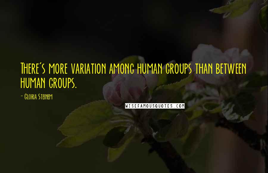 Gloria Steinem Quotes: There's more variation among human groups than between human groups.