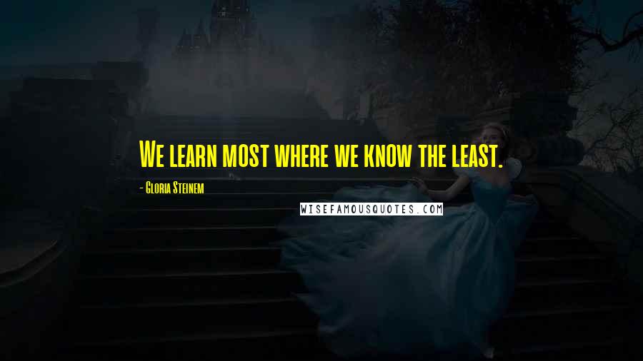 Gloria Steinem Quotes: We learn most where we know the least.