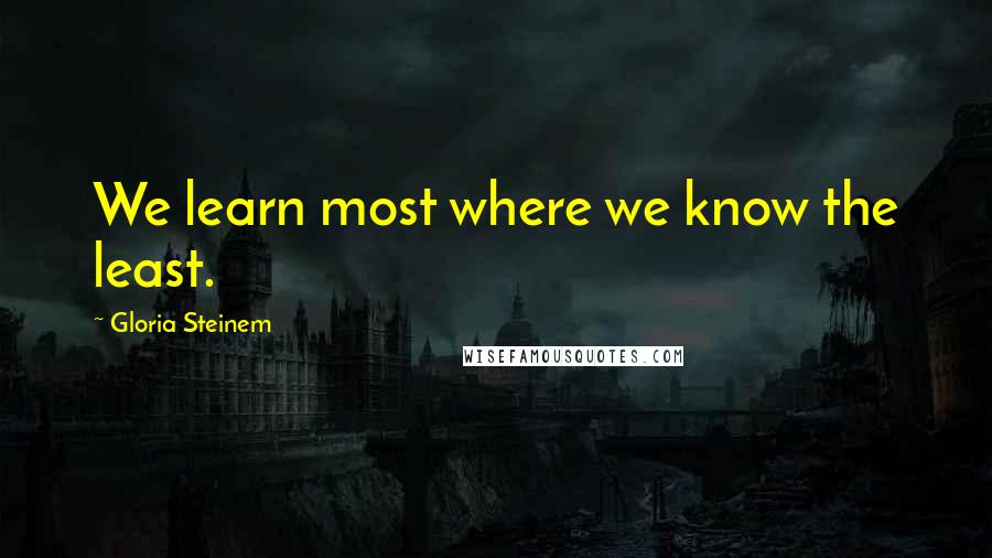 Gloria Steinem Quotes: We learn most where we know the least.