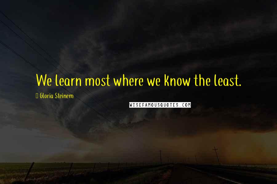 Gloria Steinem Quotes: We learn most where we know the least.