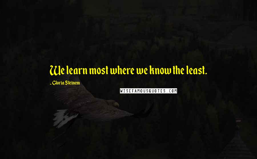 Gloria Steinem Quotes: We learn most where we know the least.