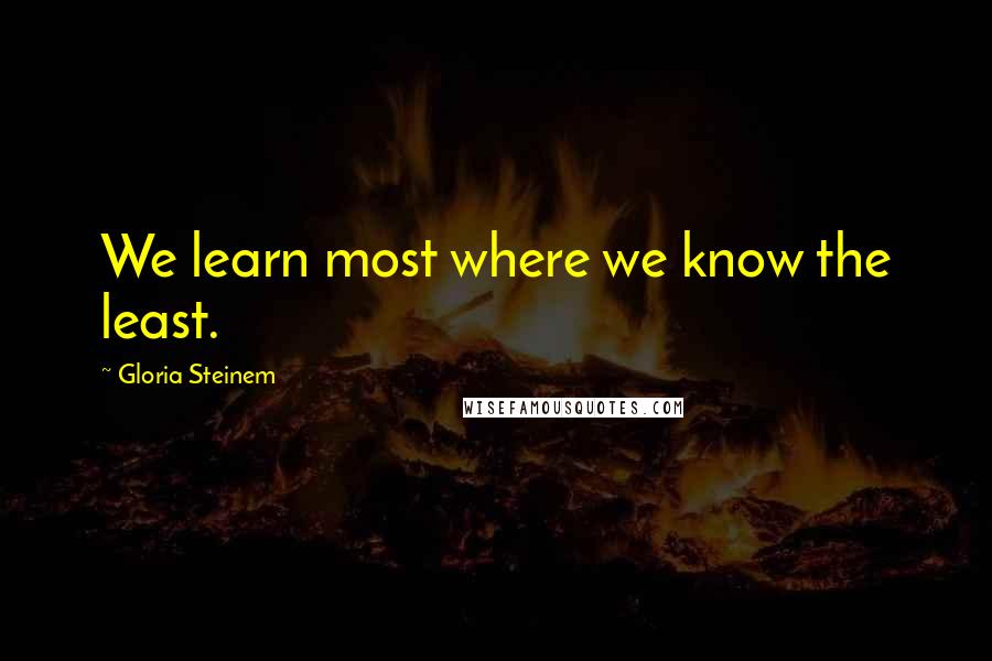 Gloria Steinem Quotes: We learn most where we know the least.