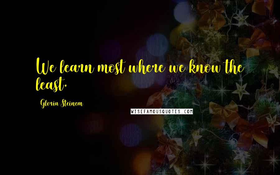 Gloria Steinem Quotes: We learn most where we know the least.