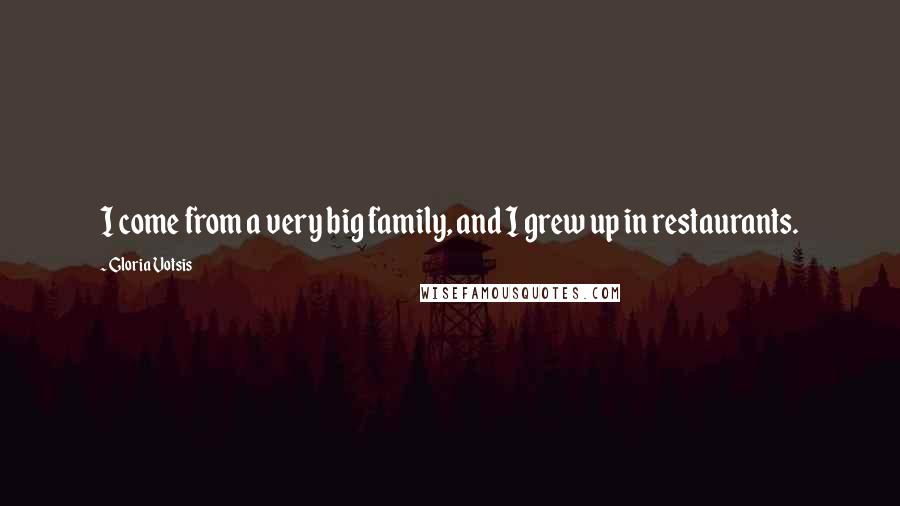 Gloria Votsis Quotes: I come from a very big family, and I grew up in restaurants.