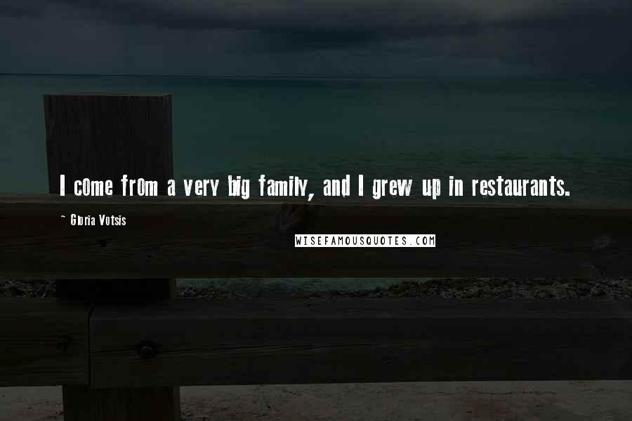 Gloria Votsis Quotes: I come from a very big family, and I grew up in restaurants.