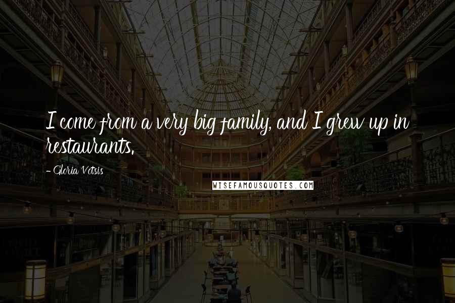 Gloria Votsis Quotes: I come from a very big family, and I grew up in restaurants.