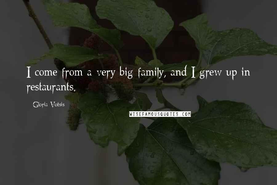 Gloria Votsis Quotes: I come from a very big family, and I grew up in restaurants.