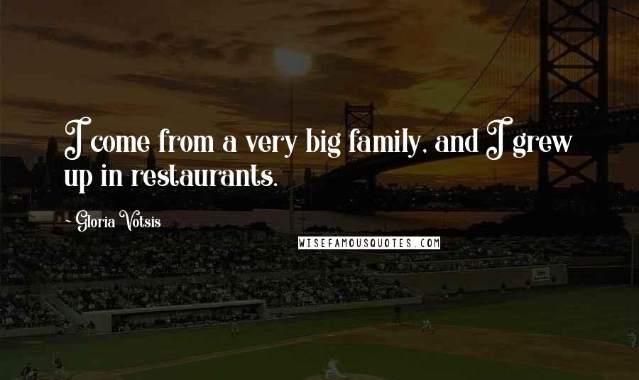 Gloria Votsis Quotes: I come from a very big family, and I grew up in restaurants.