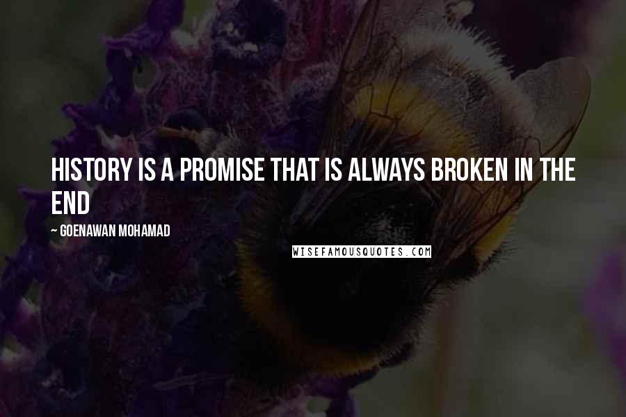 Goenawan Mohamad Quotes: History is a promise that is always broken in the end