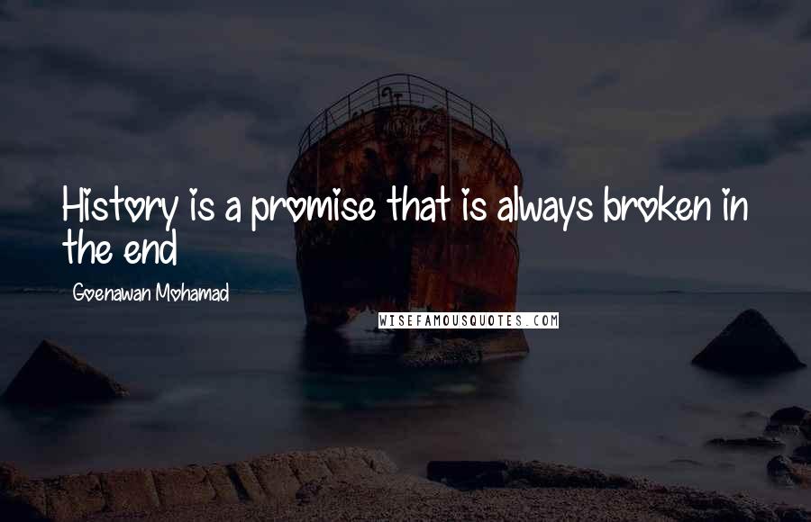 Goenawan Mohamad Quotes: History is a promise that is always broken in the end