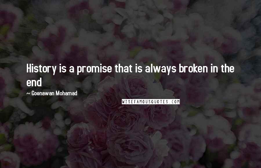 Goenawan Mohamad Quotes: History is a promise that is always broken in the end