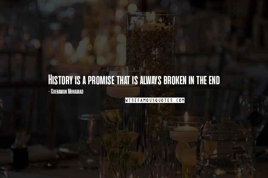 Goenawan Mohamad Quotes: History is a promise that is always broken in the end