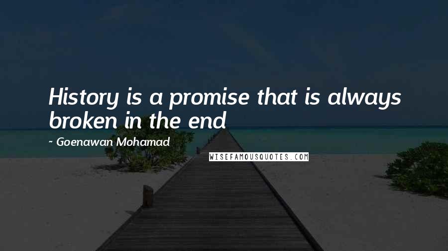 Goenawan Mohamad Quotes: History is a promise that is always broken in the end