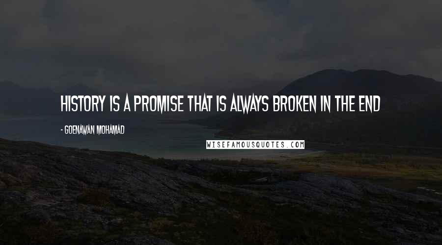 Goenawan Mohamad Quotes: History is a promise that is always broken in the end