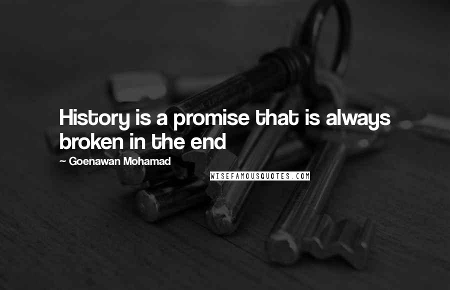 Goenawan Mohamad Quotes: History is a promise that is always broken in the end