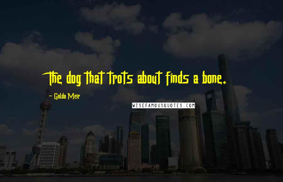 Golda Meir Quotes: The dog that trots about finds a bone.