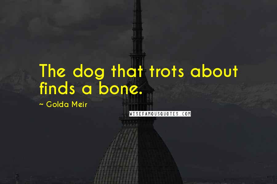 Golda Meir Quotes: The dog that trots about finds a bone.