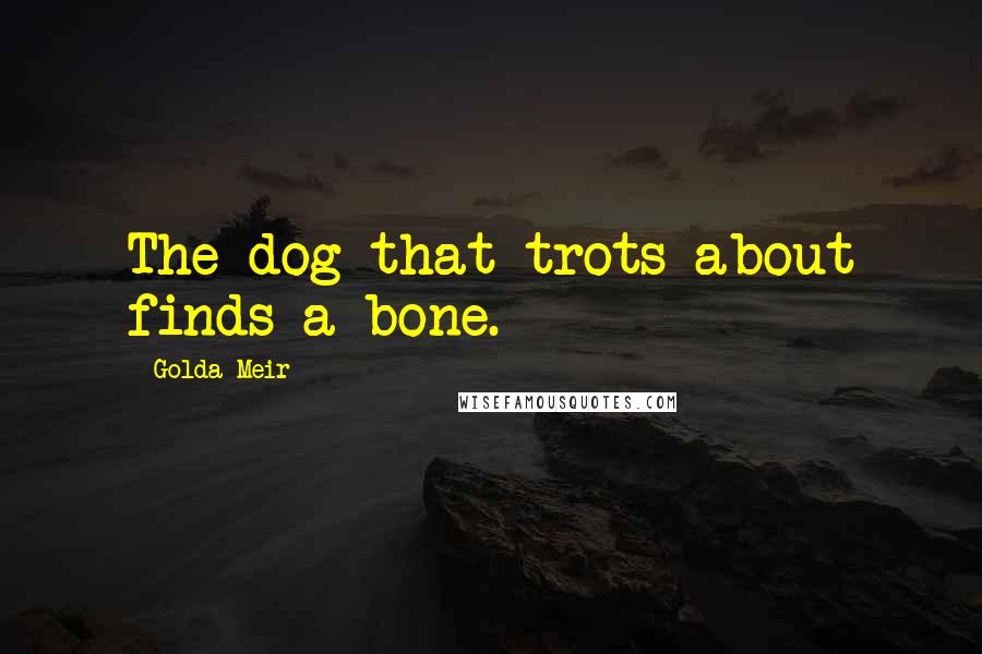 Golda Meir Quotes: The dog that trots about finds a bone.