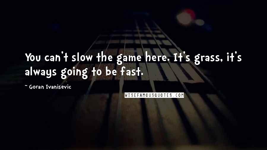 Goran Ivanisevic Quotes: You can't slow the game here. It's grass, it's always going to be fast.