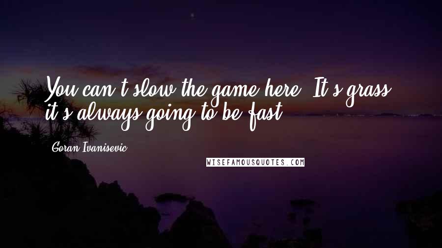 Goran Ivanisevic Quotes: You can't slow the game here. It's grass, it's always going to be fast.