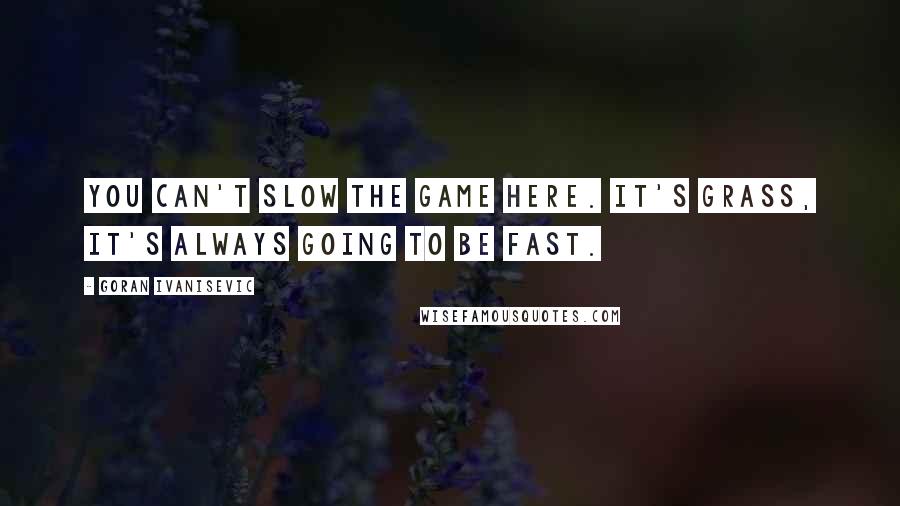 Goran Ivanisevic Quotes: You can't slow the game here. It's grass, it's always going to be fast.