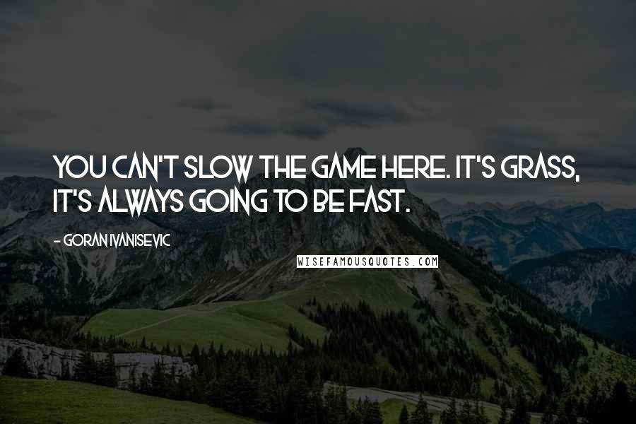 Goran Ivanisevic Quotes: You can't slow the game here. It's grass, it's always going to be fast.