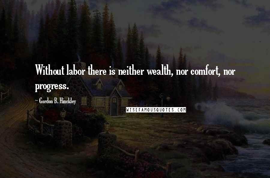 Gordon B. Hinckley Quotes: Without labor there is neither wealth, nor comfort, nor progress.