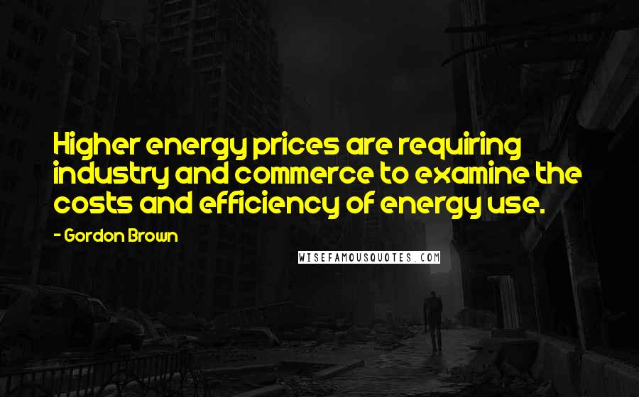 Gordon Brown Quotes: Higher energy prices are requiring industry and commerce to examine the costs and efficiency of energy use.